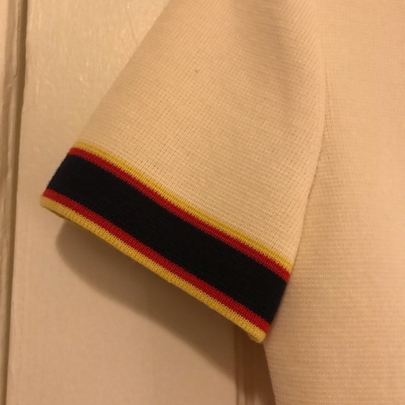 Vtg I. Magnin Wool Cropped Cream Button Sweater - Picture 4 of 7